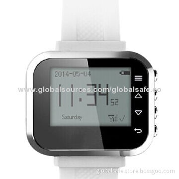 Wireless wrist watch pager for restaurant service calling